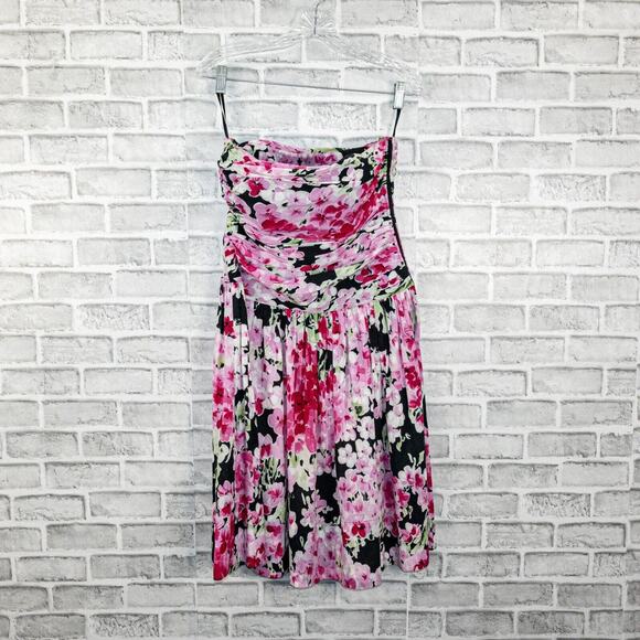Agnes b. Paris Women's Strapeless Floral Print Dress fits size S/M - Picture 8 of 8